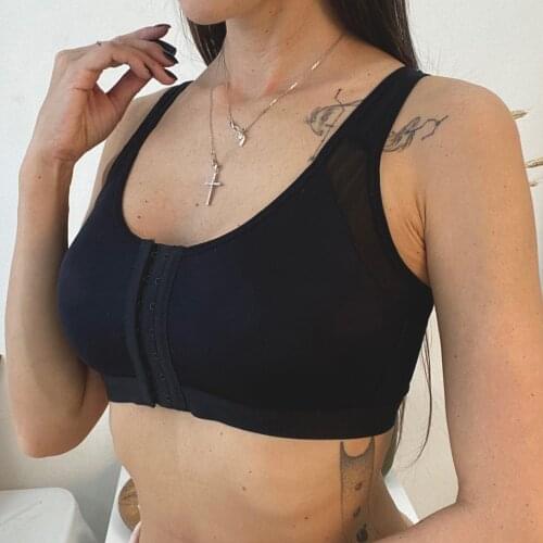 Women Post Surgical surgery Front Open Recovery Bra with adjustable shoulder strap Post Breast Augmentation Operative bra E08