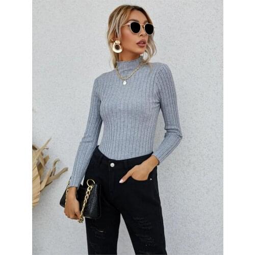 INS New 2021 Spring New Fashion Women Long Sleeve Basic Stripe Pull Sweaters Rib-knit Pullover Jumper Female Pull Clothing Coat