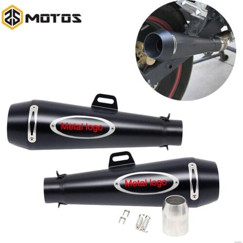 ZS MOTOS Universal 51MM Motorcycle Scooter Exhaust Pipe Moto Escape GP Pot Silencer For M4 Most Motocross Dirt Bike Cross ATV