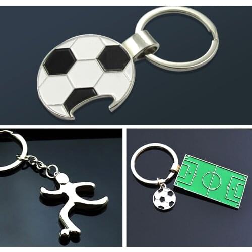 1pc Football Fans Souvenir Soccer Bottle Opener Football Soccer Keychains Keyring Key Holder Sports Gift Ornament Ring Wholesale