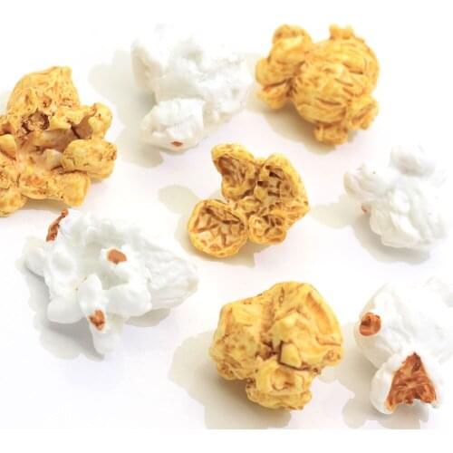 100/50pcs Kawaii Popcorn DIY Charms Supplies Accessories For Filler Miniature Resin Kids Polymer Plasticine