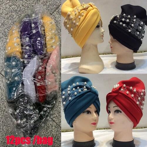 12pcs Mix Color In 1 Dozen Muslim Prayer Hats Beading India Arabic Saudi Caps Turban Colorful Womens Hijabs Wholesale Price2021