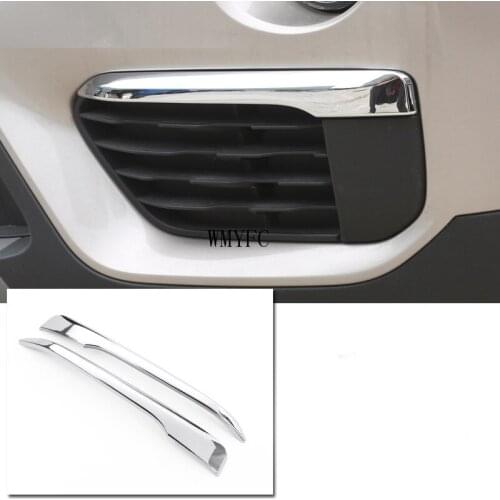 2PCS Bright ABS Chrome Front Fog Light Strips Trim For BMW X1 F48 2016-2019 Car Accessories