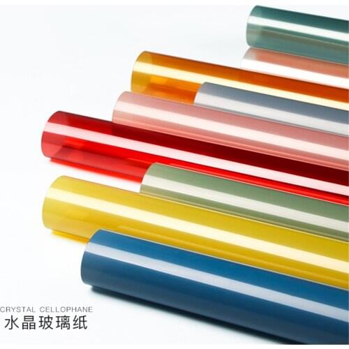 20PCS Crystal Cellophane Flower Wrapping Paper OPP Transparent Material Dustproof Waterproof Bouquet Wrapping Paper