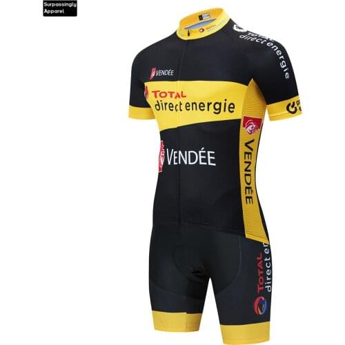 2020 Total Direct Team Bicycle Bodysuit Cycling Triathlon Riding Sportswear Yellow Skinuit Gel Cushion Cycling Skinsuit
