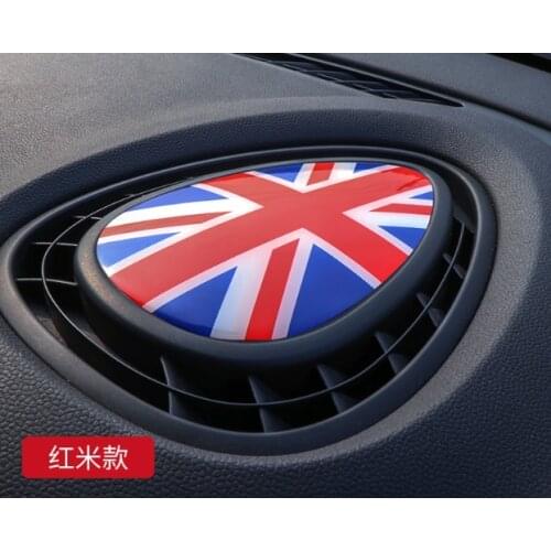 3D Glue Decal for Central Air Outlet MIN MI Windshield Mouth Modification Sticker Red Union Jack Car Accessories Decorations