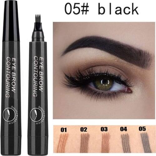 3D Microblading Eyebrow Pencil Waterproof Long Lasting Four Heads Eyebrow Pen Tattoo Tint Eyebrow Enhancers Cosmetics