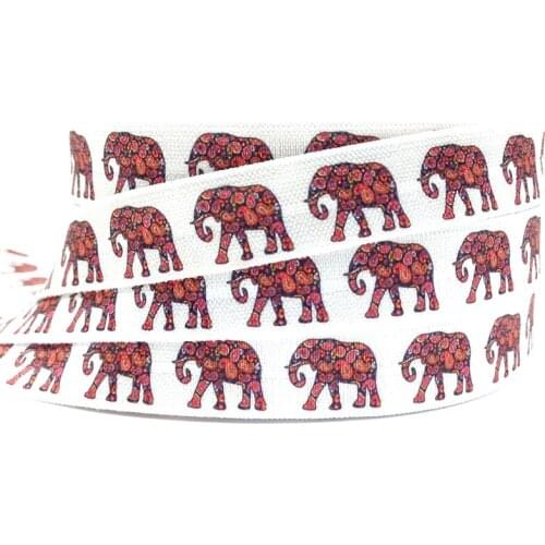 5 Yards 5/8" Paisley Elephant Printed foe elastic bands Sewing Apparel Accessories DIY clothing accessories decoration