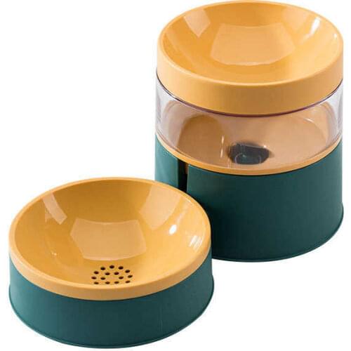 Cat bowl automatic drinking water feeder integrated anti overturning dog bowl cat food bowl rice bowl water bowl double