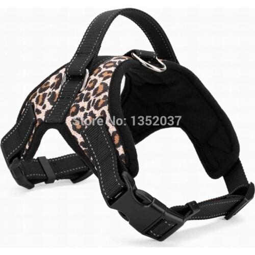 Free shipping Service dog Vest for walking harness dog collar leash padded pet harness Vest dog clothes for Winter Leopard