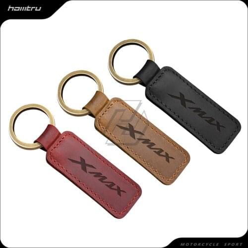 Motorcycle Cowhide Keychain Key Ring Case for Yamaha XMAX Scooter X-max Key Chain