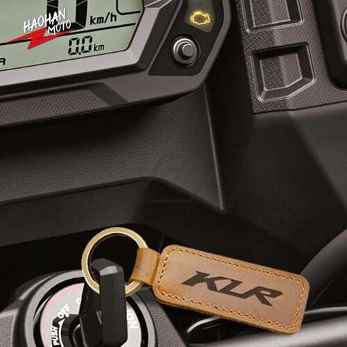 For Kawasaki KLR KLR650 Motorbike Motorcycle Keychain Cowhide Key Ring