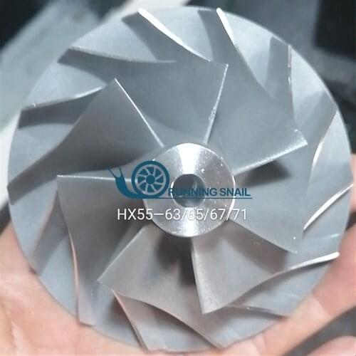 HX55 turbocharger compresser wheel aluminum C55 minimum cylindrical size 63mm 65mm 67mm 71mm