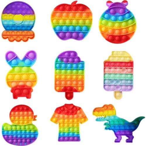 1PC Push Bubble Sensory Fidget Toy Autism Squishy Stress Reliever Toys Adult Kid Animal Fidget Toys Dropshipping