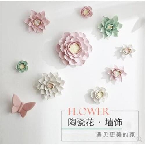 Wall stickers crafts, beautiful flowers, magnolia and lotus, wall decorations