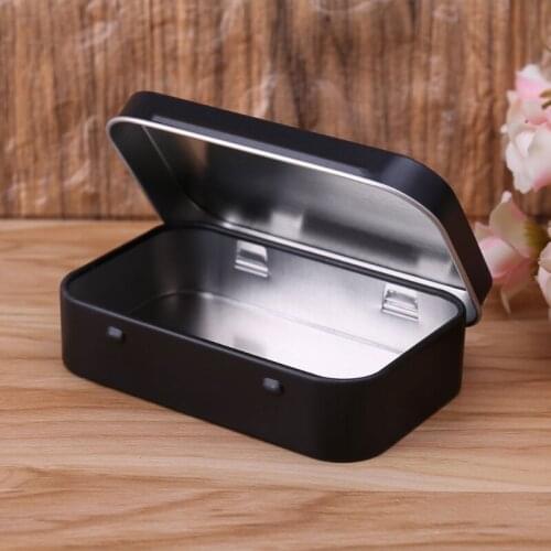 Storage Box Small Jewelry Candy Coin Key Organizer Tin Flip Black Gifts Sealed