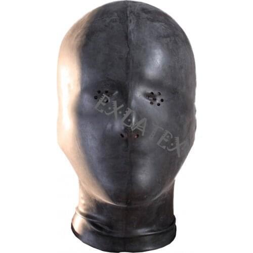 Latex Hood Unisex Deadpool mask sm Mask Perforated Eyes with Nostril Latex Rubber Hoods Fetish bdsm Hood