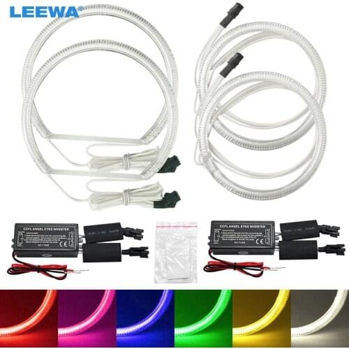 LEEWA 2X131mm 2X115mm Auto CCFL Angel Eyes Halo Rings Light Lamp for BMW E84/X1(2010-2011) Non-projector White/Blue #CA989