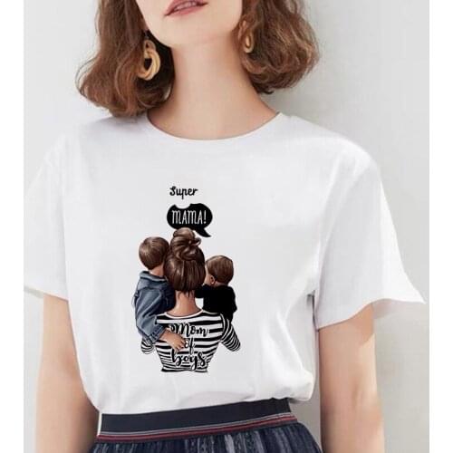 Summer Women Mothers Day T-shirt Fashion Harajuku Kawaii Super Mom Printed T Shirt Leisure Streetwear Female Clothing Tshirt