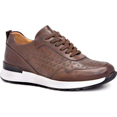 Libero 3752 Coffee 2021 Summer Male Shoes Daily Casual Use Real Cow Leather Sneakers Elevator Street Stly Hiking Laced
