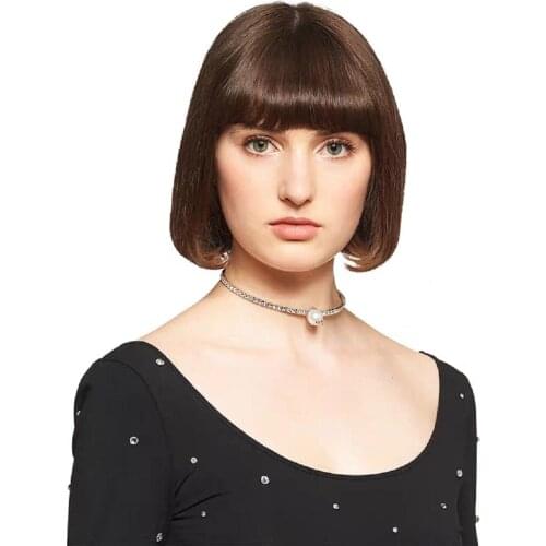 Letter pearl flash diamond fashion all-match collar