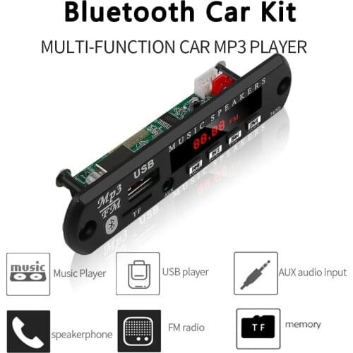 MP3 Module Decoding Board Bluetooth MP3 LED 12V DIY USB TF FM Radio Module Wireless Bluetooth Decoder Record MP3 Player