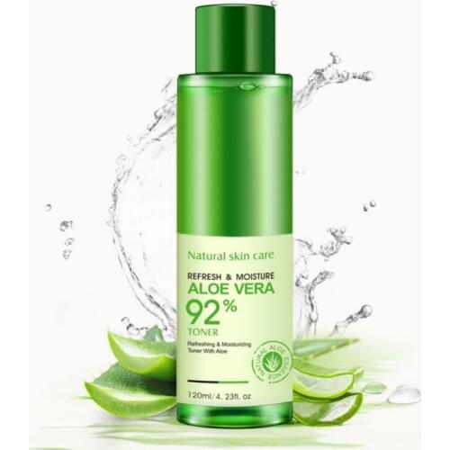 Natural Face Toner Aloe Vera Gel VC Essence Skin Care Hydrating Moisturizing Vitamin C Lighten Pore Toner Korean 120ml