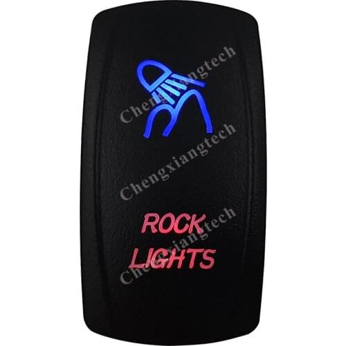 Rock Lights Rocker Switch 5 Pins SPST On/Off Blue & Red Led 20A/12V 10A/24V Toggle Switch for Cars,Trucks, RVs, Boats