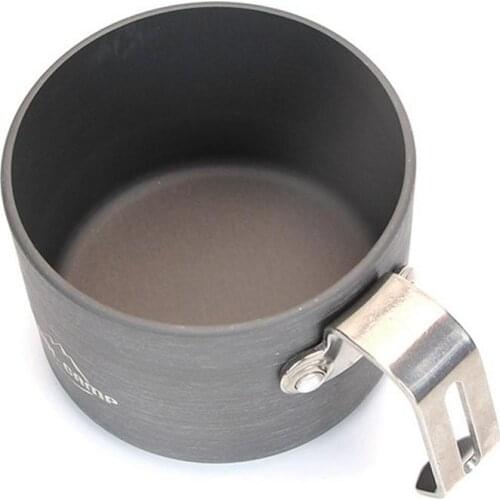 Outdoor Camping Lightweight Aluminum 160ml Large Capacity Gray Uncovered Water Cup With Stainless Steel Handle Easy To Clean