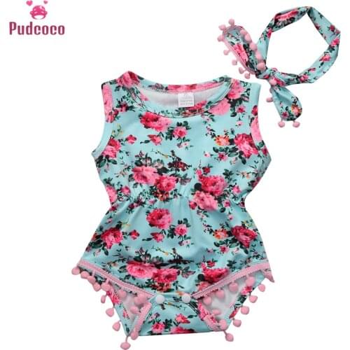 Pudcoco 2020 Summer Toddler Baby Girl Clothes One-pieces Jumpsuit Summer Sunsuit Outfits Cotton Clothing