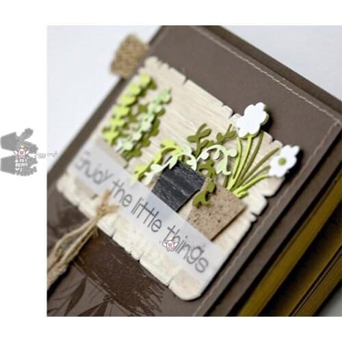 Mmao Crafts Metal Steel Cutting Dies New Plant potted decoration Stencil For DIY Scrapbooking Paper/photo Cards Embossing Dies