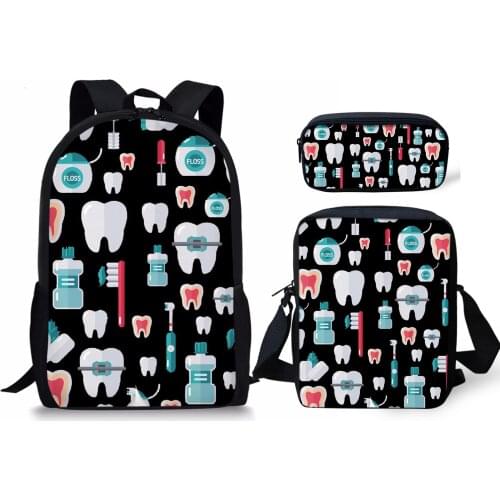 Cartoon Nurse Printing School Bags For Girls Cute School Backpacks Middle School Students Casual Book Bag 3Pcs/set Bolsa Escolar