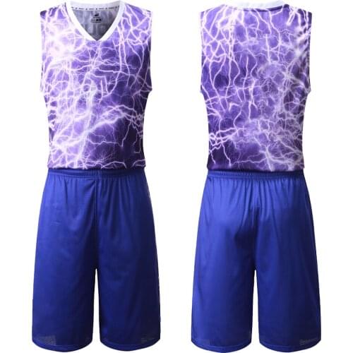 Burst Lightning Basketball Jersey Camouflage Uniforms MenS Custom Suit Training Uniforms Printed Name Printed Number
