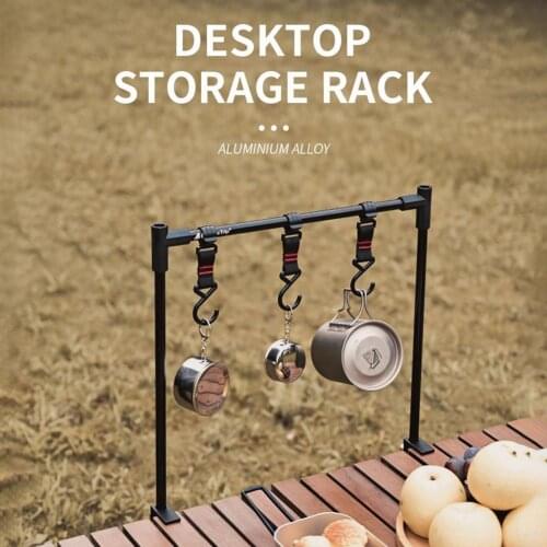 Outdoor Folding Camping Shelf Aluminum Alloy Clothes Storage Hanger Cookware Eequipment Hanging Rack Lights Tools Hanging