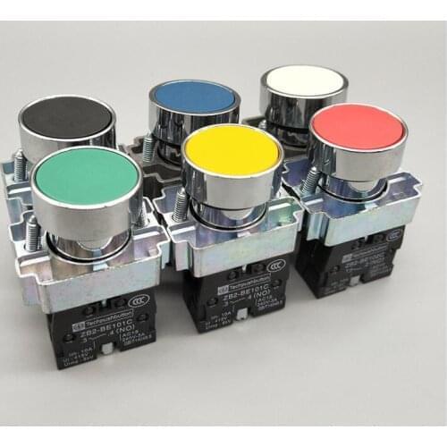 XB2BA11 XB2BA21 XB2-BA31 XB2BA42 XB2BA51 XB2BA61 Push button Switch 22mm 1NO momentary six Color optional red yellow blue white
