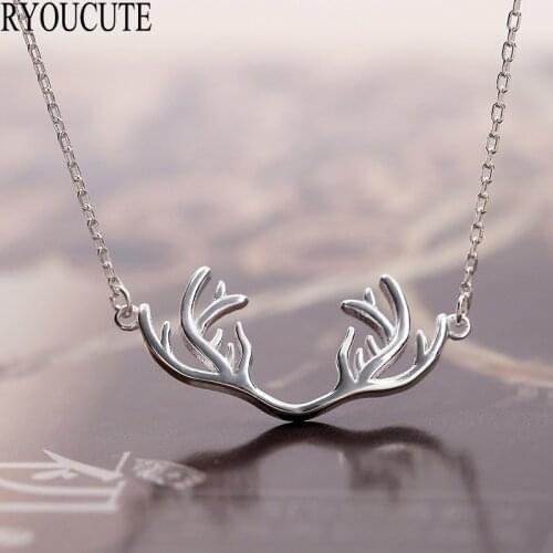 Bohemian New Silver Color Antler Deer Necklaces for Women Wedding Jewelry