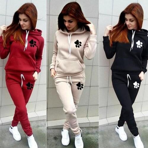 2020 Womens Tracksuit Hoodies 2 Piece Set Outfits Sweatshirt + Pants Sport Suit Winter Sportswear Chandal Mujer Plus Size 5XL