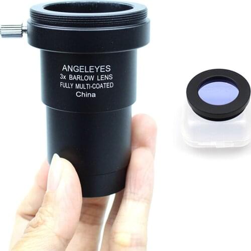 1.25'' 3x Barlow Lens + Purple Filter Deep Sky Filter For Astronomy Monocular Telescope Eyepiece Cut Light Pollution Visual
