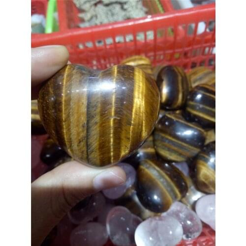 1pcs drop shipping gorgeous natural tiger eye crystal heart reiki healing shaped minerals for making meditation