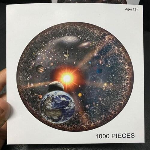 1000 Pieces Blocks Round Puzzle Space Universe Circular Jigsaw Intellectual Toy
