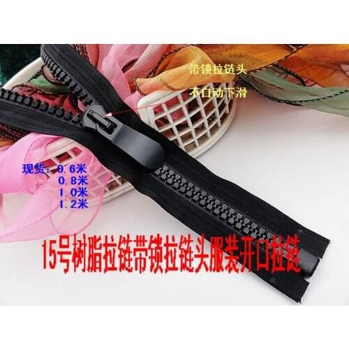 15# over size zippers/black open-end 60/80/100/120cm for garment/Winter clothing/cosplay accessories/down jacket/coat bags shoes