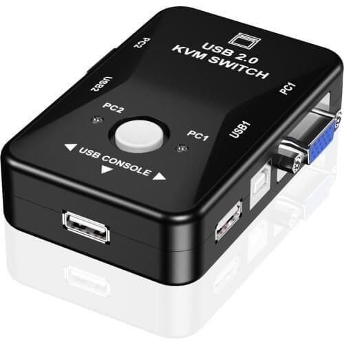 2 Port USB VGA KVM Switch USB VGA Video KVM Commutatore Switch 2 in 1 out