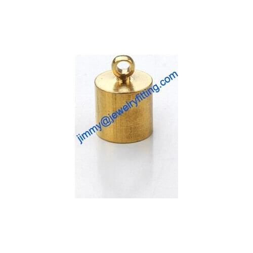 2013 Jewelry findings raw brass End caps for laether cord clasp crimp end cap chain end caps 10*14mm
