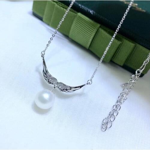 Angels Wing 925 Sterling Silver Necklace Chain with Pendant Findings Jewelry Parts Fittings for Pearls Corals Jades Stones