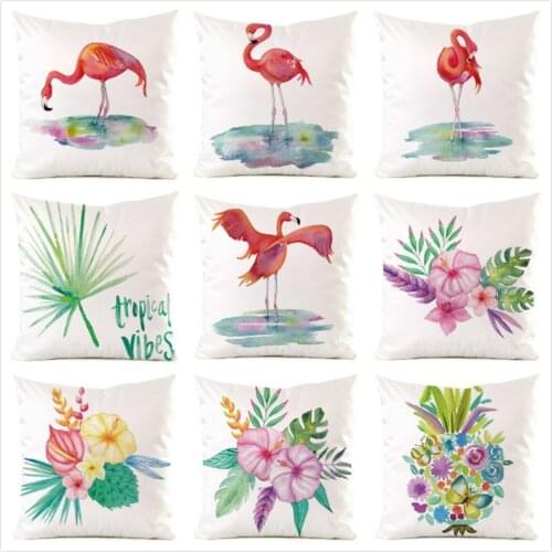 45cm*45cm **Tropical Vibes** Inimitated Silk Fabric Throw Pillow Covers Couch Cushion Cover Home Decorative Pillows Pillow Case