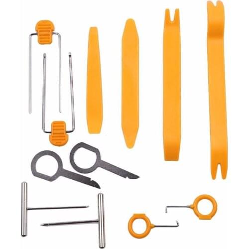 50set/lot 12 in 1 Plastic Car Radio Door Clip Panel Trim Dashboard kit Audio Removal Pry Repair Tool Set