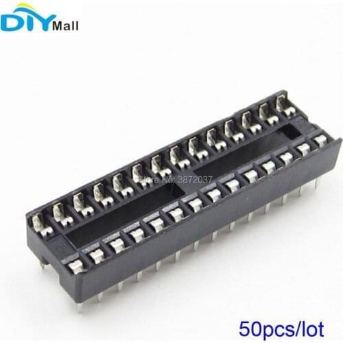 50pcs/lot 28 Pin 28P DIP IC Socket Seat Narrow Body