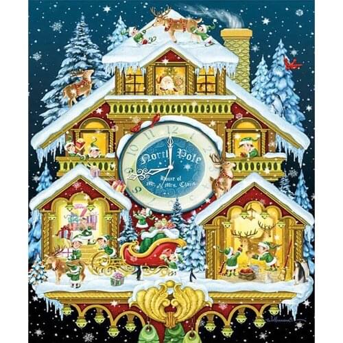 ARMYQZ5D DIY Voller Platz/runde Diamant Malerei Haus in die schnee Stickerei Kreuz Stich Strass Mosaik Wohnkultur