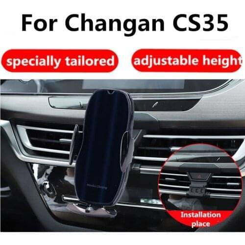 Wireless Charging Car Mobile Phone Holder Phone Stand For Changan CS35 Plus Car Interior Buckle Mobile Phone Bracket Accessories