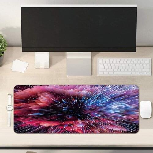 Large Mouse Pad Computer Gaming Mouse Pad Anti-slip Pu Leather Space Series Pattern Easy To Clean Gaming Mouse Mat